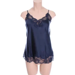 Tops Mit Spitze|Spaghettiträger Tops^Gattina LAST SIZE Seidentop MAGIC MOMENTS von Größe 36 dunkelblau oder weiß mit Spitze