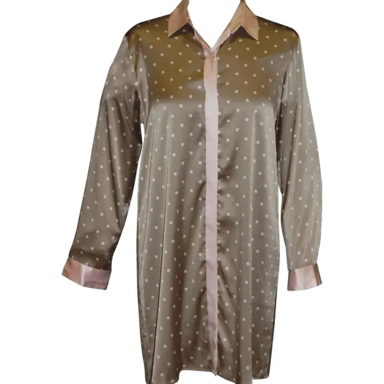 Seidennachthemd|Seide Sleepshirt^Gattina LAST SIZE Stretchseide Sleepshirt MIO CUORE toffee-apricot von Größe 40 toffee / apricot