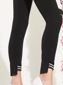 Lounge-Wear|Leggings^Trasparenze Leggings GREEN von schwarz mit silber