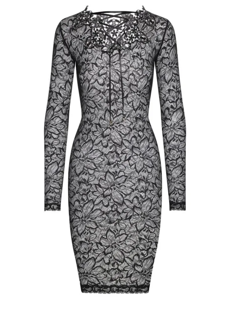 Alle Negligés^Cadolle Lingerie Kleid OPERA CARMEN Spitze schwarz von schwarz mit Spitze