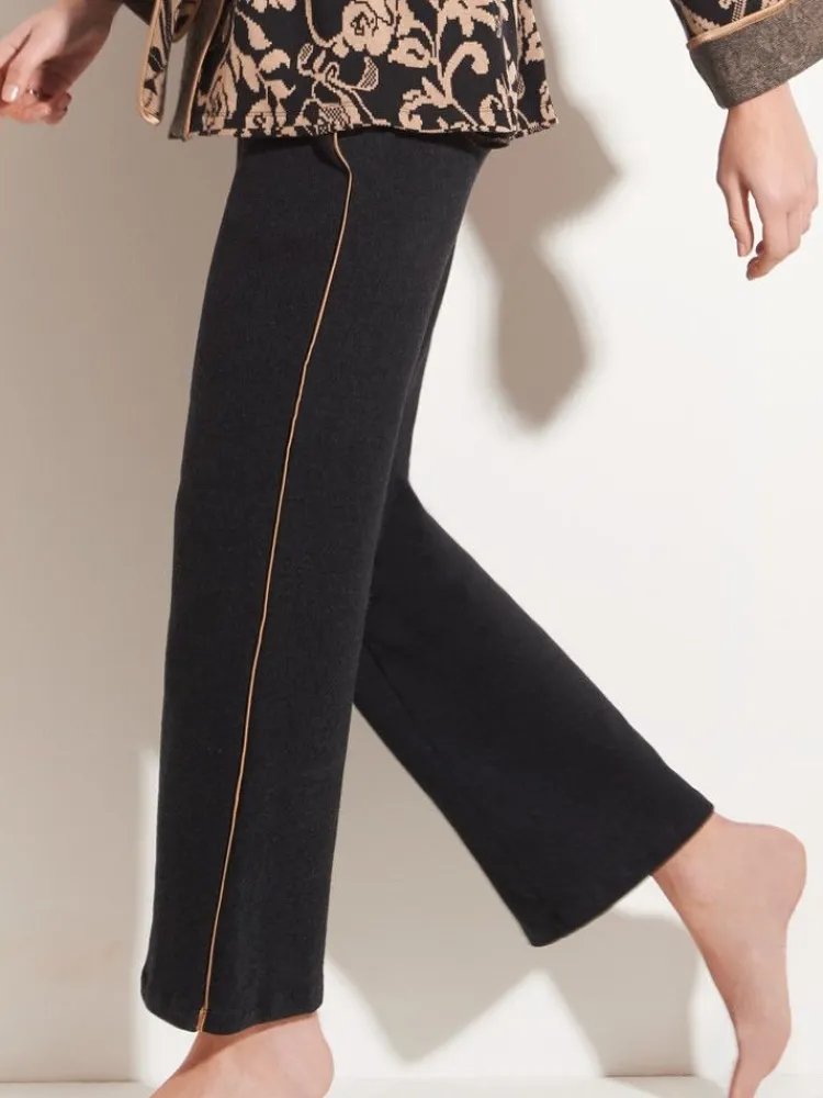 Lounge-Wear|Hausmantel (Warm)^Chiara Fiorini Lounge-Hose KUSCHEL COTTON von anthrazit-grau oder zimt-beige