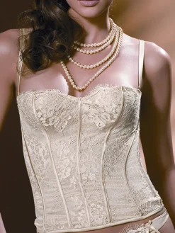 Tops Mit Spitze|Spaghettiträger Tops^Exilia Luxus Corsage DIAMOND von mit Seide nachtblau oder gold-creme