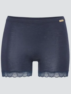 Wolle-Seide Slip|Alle Slips^comazo | earth Merino Seide Panty 2703 mit Spitze in dunkelblau oder beige comazo|earth camel beige oder dunkelblau