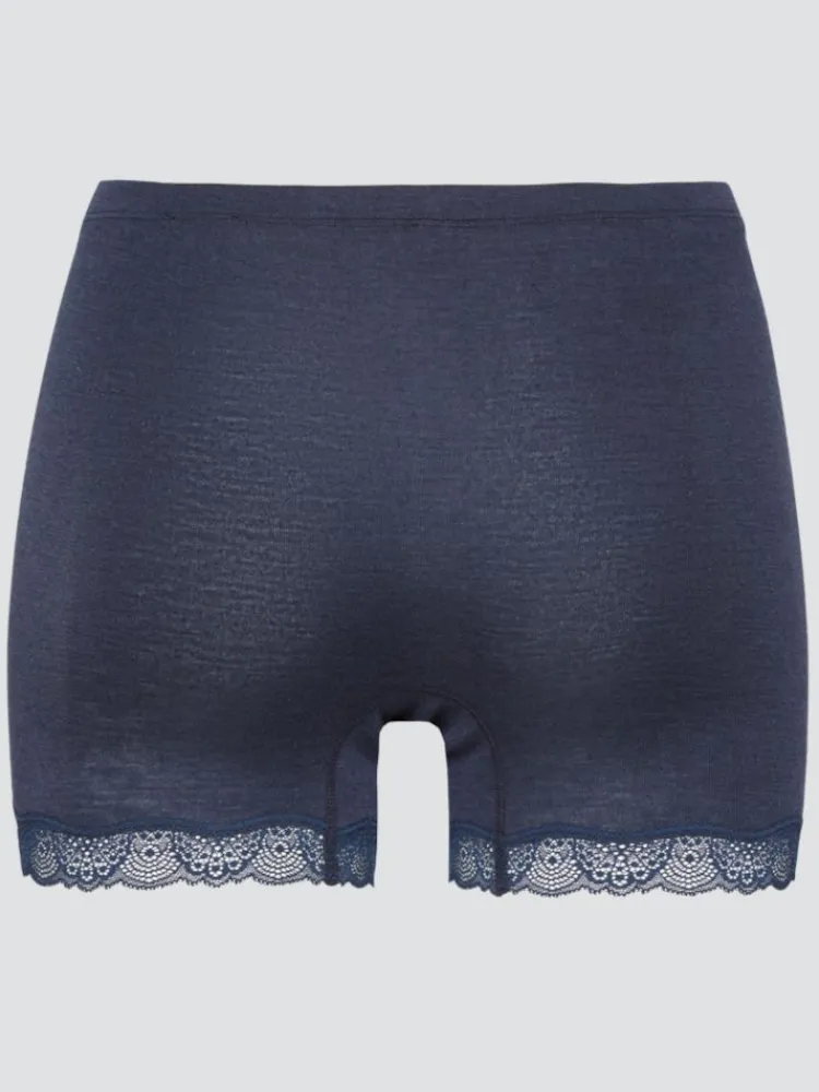 Wolle-Seide Slip|Alle Slips^comazo | earth Merino Seide Panty 2703 mit Spitze comazo|earth camel beige oder dunkelblau