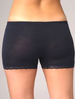 Wolle-Seide Slip|Alle Slips^comazo | earth Merino Seide Panty 2703 mit Spitze comazo|earth camel beige oder dunkelblau