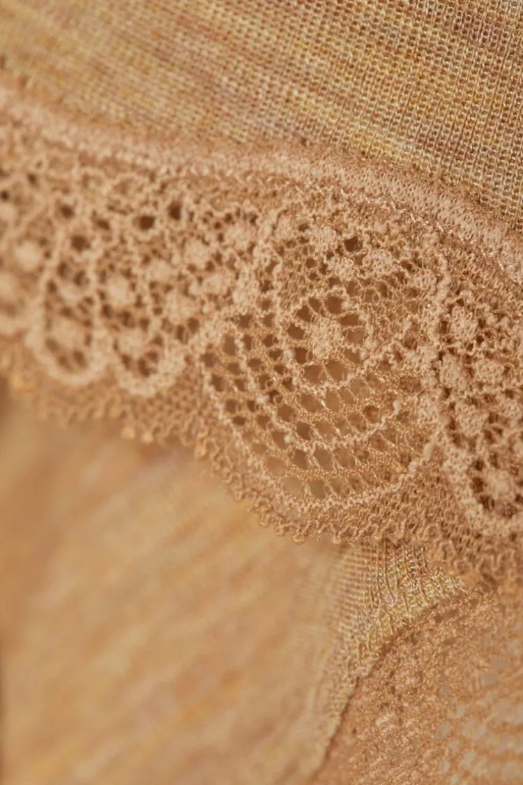 Wolle-Seide Slip|Alle Slips^comazo | earth Merino Seide Panty 2703 mit Spitze comazo|earth camel beige oder dunkelblau