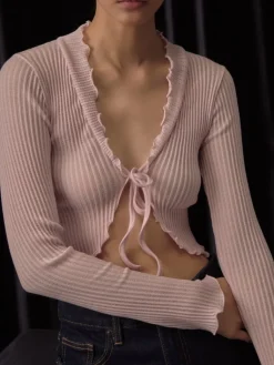 Lounge-Wear|Wolle-Seide Shirts^Oscalito Merino Wolle-Seide Bett-Jäckchen von rosa oder weinrot