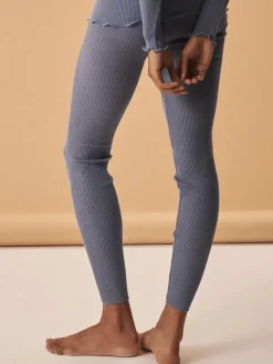 Lounge-Wear|Leggings^Oscalito Merino Wolle-Seide Leggings Rippjersey von