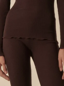 Lounge-Wear|Leggings^Oscalito Merino Wolle-Seide Leggings Rippjersey von