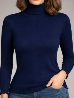 Wolle-Seide Shirts|Mit Rollkragen^Artimaglia Merino-Seide ROLLKRAGEN SHIRT gerippt von