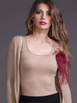 Wolle-Seide Tops|Camisole (Breite Träger)^Artimaglia Merinowolle-Seide CAMISOLE TOP gerippt von