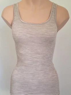 Wolle-Seide Tops|Camisole (Breite Träger)^Artimaglia Merinowolle-Seide CAMISOLE TOP gerippt von