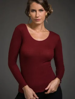 Wolle-Seide Shirts|Langarm^Artimaglia Merinowolle-Seide LANGARM SHIRT gerippt von