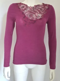 Shirt Mit Spitze|Wolle-Seide Shirts^Artimaglia Merinowolle-Seide LANGARM SHIRT mit Spitze von