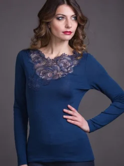 Shirt Mit Spitze|Wolle-Seide Shirts^Artimaglia Merinowolle-Seide LANGARM SHIRT mit Spitze von