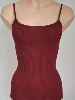 Wolle-Seide Tops|Spaghettiträger Tops^Artimaglia Merinowolle-Seide SPAGHETTI-TOP gerippt von