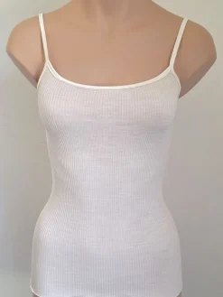 Wolle-Seide Tops|Spaghettiträger Tops^Artimaglia Merinowolle-Seide SPAGHETTI-TOP gerippt von