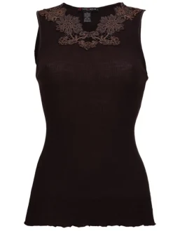 Wolle-Seide Tops|Tops Mit Spitze^Artimaglia Merinowolle-Seide TOP gerippt von schwarz oder rot