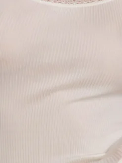 Camisole (Breite Träger)|Wolle-Seide Tops^Artimaglia Merinowolle-Seide UNTERHEMD gerippt mit Spitze von