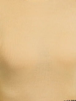 Wolle-Seide Tops|Camisole (Breite Träger)^Artimaglia Merinowolle-Seide UNTERHEMD gerippt mit Spitze von