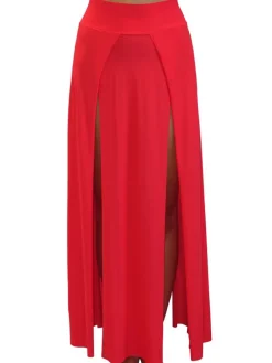 Strandkleider & Sommerkleider|Kaftan, Tunika & Pareo^Pain de Sucre Mikrofaserjersey Strandrock JAX 16 lang von rot oder rubin-rot