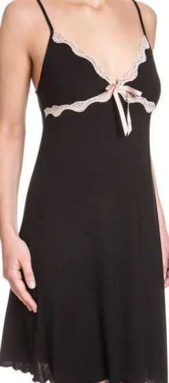 Edle Nachthemden|Alle Negligés^Gattina Modal Baby-Doll MIOKO mit Spitze von creme-weiß oder schwarz/beige