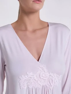 Edle Nachthemden^Verdiani Modal Langarm Nachtkleid ANGEL No. 3 zart-rosé von angel zart rosa