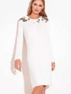 Edle Nachthemden^Chiara Fiorini Modal Nachthemd CREMA wollweiß von creme