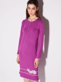 Edle Nachthemden^Chiara Fiorini Modal Nachthemd kurz mit Knopfleiste von