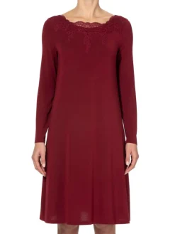 Edle Nachthemden^Ritratti Modal Nachtkleid GRACE rot von bordeaux weinrot