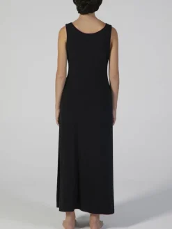 Edle Nachthemden|Alle Negligés^Verdiani Modal Neglige lang schwarz-pink von schwarz mit coral pinken Ziernähten