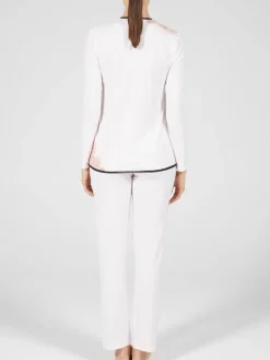 Feine Pyjamas^Verdiani Modal Schlafanzug ANGEL puder-rosé von zartes Puderrosé mit rosa Spitze und schwarzem Tüll