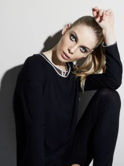 Feine Pyjamas^Verdiani Modal Schlafanzug WKND No. 2 schwarz-puder von schwarz mit puder