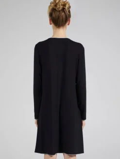 Edle Nachthemden^Verdiani Modal Sleepshirt WKND No. 4 knielang schwarz-puder von schwarz mit puder