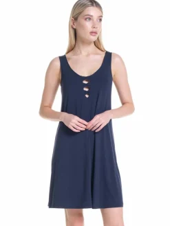 Edle Nachthemden^Verdiani Modal Träger-Nachthemd WKND No. 17 von dunkelblau