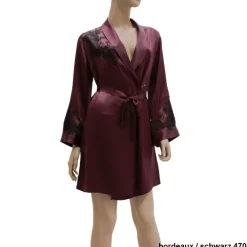 Morgenmantel Kurz|Morgenmantel Aus Satin^Marjolaine Morgenmantel BACCARAT Calais Seide mit Spitze von