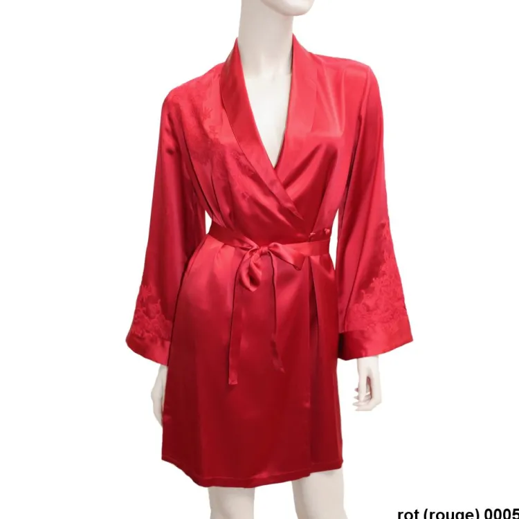 Morgenmantel Kurz|Morgenmantel Aus Satin^Marjolaine Morgenmantel BACCARAT Calais Seide mit Spitze von