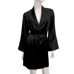 Morgenmantel Kurz|Morgenmantel Aus Satin^Marjolaine Morgenmantel BACCARAT Seide mit Spitze von