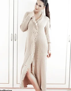 Lounge-Wear|Strickjacken & -Mäntel^Paolucci Morgenmantel FILU LANG von Merinowolle Mix