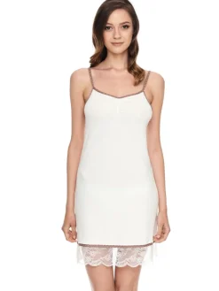 Edle Nachthemden^Gattina Nachthemd HEDDA Viscosejersey creme-weiß oder bordeaux-rot