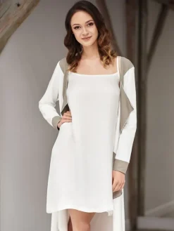 Strandkleider & Sommerkleider|Freizeit- & Reisekleidung^Gattina Nachthemd vegan SVENJA uni aus Cupro von