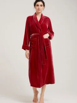 Lounge-Wear|Exquisite Morgenmäntel^Vivis Nicki Morgenmantel lang DANIELA elegant von