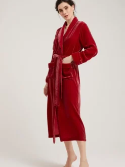 Lounge-Wear|Exquisite Morgenmäntel^Vivis Nicki Morgenmantel lang DANIELA elegant von