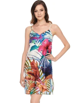 Strandkleider & Sommerkleider|Freizeit- & Reisekleidung^Gattina Nighty Baumwolle mit Seide LIV weiß bunt von