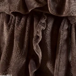 Bademantel|Lounge-Wear^Marjolaine Plüsch-Hausmantel DOUCE mittel-lang von aubergine-violett oder nussbraun