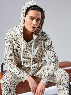 Freizeit- & Reisekleidung|Lounge-Wear^Fu00fcrstenberg Pullover ECRU mit Tiger-Print von Fürstenberg creme-schwarz mit Tigerprint