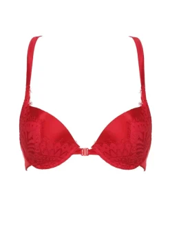 Alle Bhs^Prelude Push Up BH mit Spitzenrücken BLACK SWAN von Milano rot und schwarz