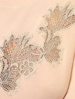 Feine Pyjamas^IMEC Pyjama GISELLE rosa aus Modal von puder-rosé mit Spitze