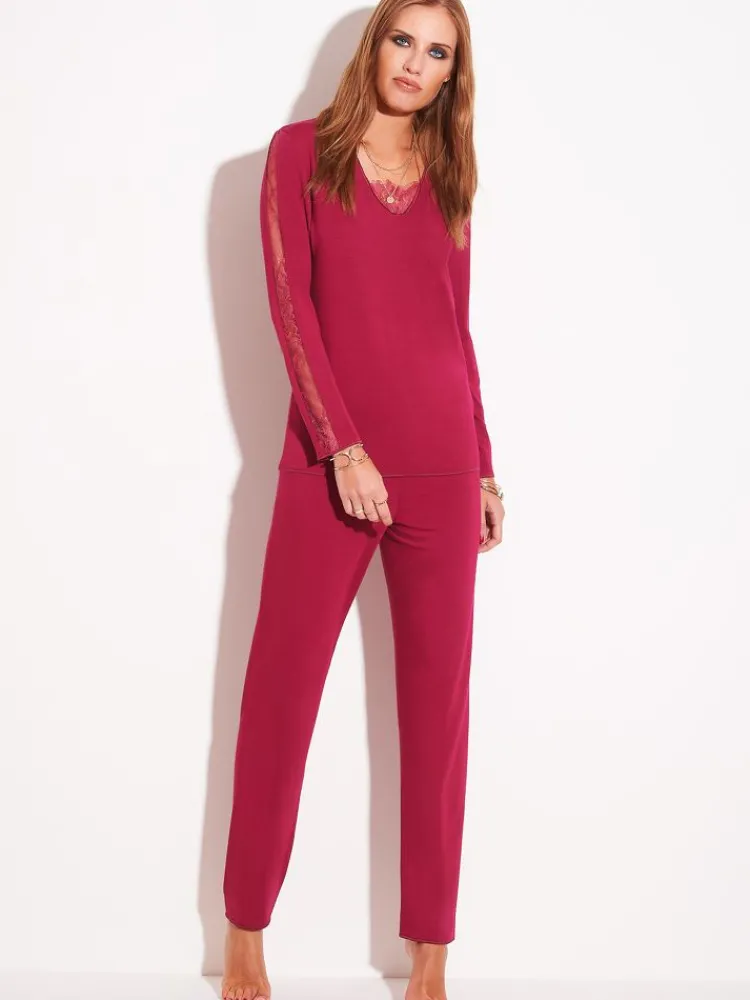 Feine Pyjamas^Chiara Fiorini Pyjama LAMPONE himbeer-rot von himbeer rot