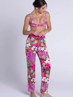 Alle Unterteile^Lise Charmel Pyjamahose ENVOLEE DE FLEURS aus Stretchseide von pink mit Blumenmuster
